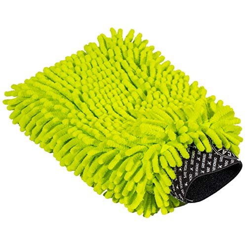 51TM6e4TlxL.jpg Chemical Guys MIC493 Chenille Premium Scratch-Free Microfiber Wash Mitt, Lime Green, 9.6" x 2.3" x 7" - Image 1