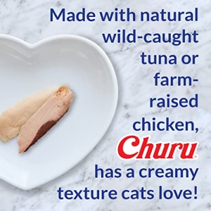 INABA Churu Cat Treats, Grain-Free, Lickable, Squeezable Creamy Pur?e Cat Treat/Topper with Vitamin E & Taurine, 0.5 Ounces Each Tube, 50 Tubes, Tuna & Chicken Variety - Image 7