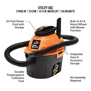 Armor All, AA255 , 2.5 Gallon 2 Peak HP Wet/Dry Utility Shop Vacuum , Orange - Image 7