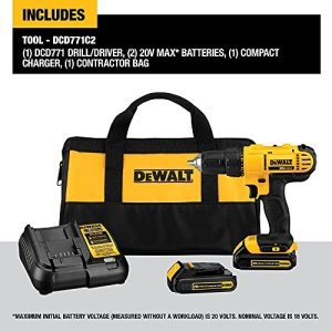 DEWALT 20V Max Cordless Drill / Driver Kit, Compact, 1/2-Inch (DCD771C2) - Image 7