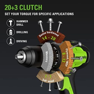 Greenworks 24V Brushless Cordless Hammer Drill Kit, 530 in./lbs Torque, 20+1 Position Clutch, 1/2 '' Keyless Chuck, Variable Speed, (1) 4Ah USB (Power Bank) Batteries and Charger, LED Light - Image 6