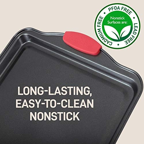 Nutrichef w/Heat Red Silicone Handles, Oven Safe, 3 Piece Set - Image 3