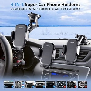 SUUSON Phone Holder for car -3in1 Long arm car Phone Holder Mount, Suitable for car Dashboard/Windshield/Vent, car Adjustable Phone Holder, Compatible with All Smart Phones and Cars - Image 2