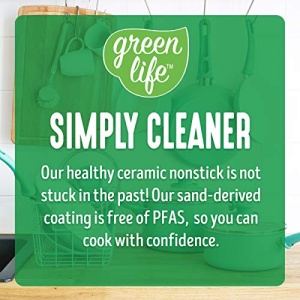 GreenLife Soft Grip Healthy Ceramic Nonstick 7" and 10" Frying Pan Skillet Set, PFAS-Free, Dishwasher Safe, Turquoise - Image 8