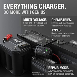 NOCO GENIUS5, 5A Fully-Automatic Smart Charger, 6V and 12V Portable Automotive Car Battery Charger, Battery Maintainer, Trickle Charger and Battery Desulfator with Temperature Compensation - Image 4