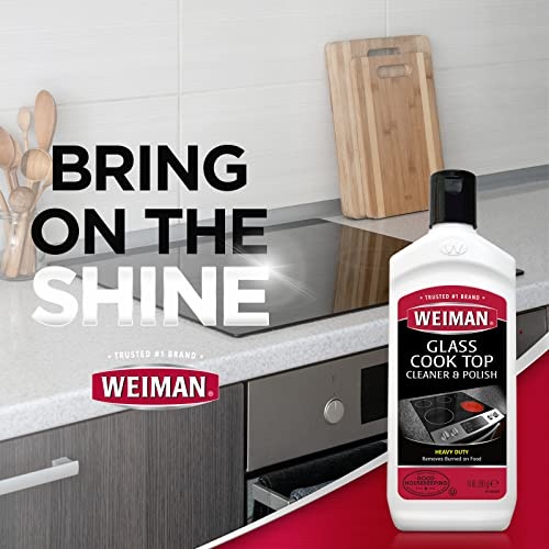 Weiman Cooktop and Stove Top Cleaner Kit - Glass Cook Top Cleaner and Polish 10 oz. Scrubbing Pad, Cleaning Tool, Razor, Scraper - Image 6