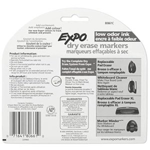 EXPO 80661 Low-Odor Dry Erase Markers, Chisel Tip, Black, 4-Count - Image 2