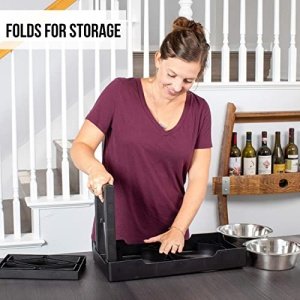 Pet Zone Designer Diner Adjustable Elevated Dog Bowls - Adjusts to 3 Heights, 2.75?, 8", & 12'' (Raised Dog Dish with Double Stainless Steel Bowls) Black - Image 5