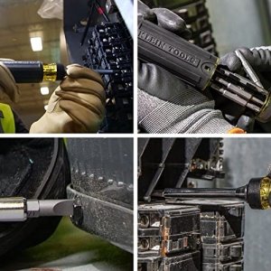 Klein Tools 32305 Multi-bit Ratcheting Screwdriver, 15-in-1 Tool with Phillips, Slotted, Square, Torx and Combo Bits and 1/4-Inch Nut Driver - Image 9