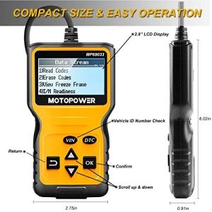 MOTOPOWER MP69033 Car OBD2 Scanner Code Reader Engine Fault Code Reader Scanner CAN Diagnostic Scan Tool for All OBD II Protocol Cars Since 1996, Yellow - Image 4