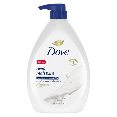 Dove Deep Moisture Body Wash with Pump For Dry Skin Moisturizing Body Wash Cleanser Transforms Even The Driest Skin In One Shower 34 oz - Image 1