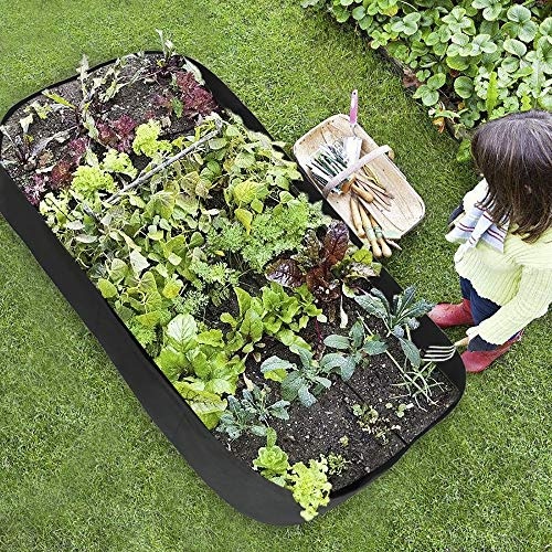 ASSR Fabric Raised Garden Bed, 135 Gallon 8 Holes Rectangle Breathable Planting Container Grow Bag Planter Pot for Plants, Flowers and Vegetables - Image 2