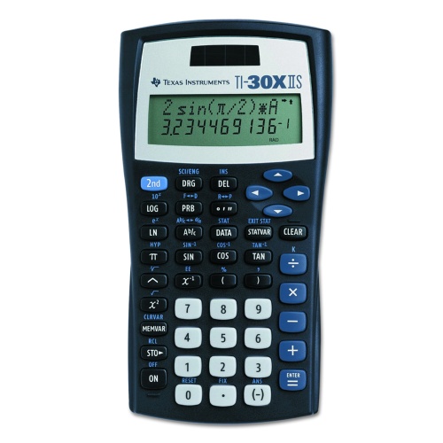 Texas Instruments TI-30XIIS Scientific Calculator, Black with Blue Accents - Image 1