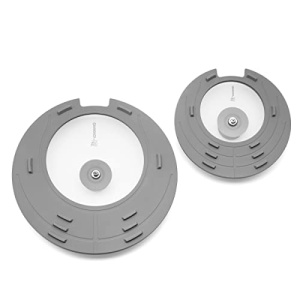 LORESO Silicone Glass Lid for Pots & Pans, Grey Pack of Two - Universal Lid for Pots Pans & Skillet 6 to 11 Inches with Removable Side Handle, Tempered Glass Lid with Side Handle Cut, Food Safe Silicone, Cool Touch Handle and Dishwasher Safe - Image 3