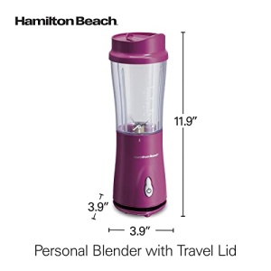 Hamilton Beach Shakes and Smoothies with BPA-Free Personal Blender, 14 oz, Raspberry - Image 2