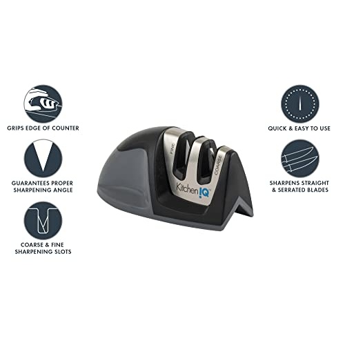 KitchenIQ 50009 Edge Grip 2-Stage Knife Sharpener, Black - Image 7