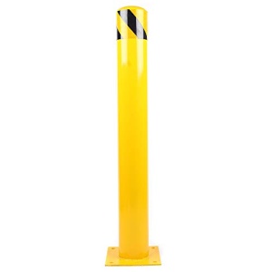 36” x 4.5 ” Safety Bollard Post Reflective Yellow Pipe Bollards Steel Parking Barrier Nocturnal Lifting Ground Barrier With 4 Free Anchor Bolts, Heavy Duty Powder Coated Safety Parking Barrier Post 11Ga(3MM) Base-8x8''