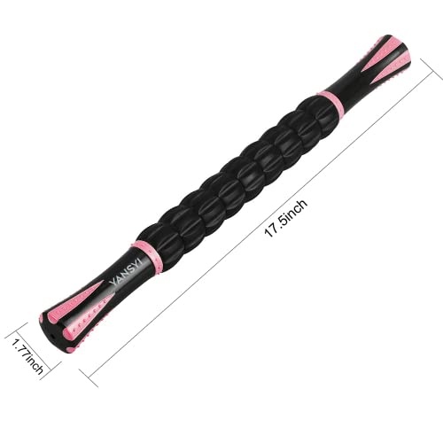 Yansyi Muscle Roller Stick for Athletes - Body Massage Roller Stick - Release Myofascial Trigger Points Reduce Muscle Soreness Tightness Leg Cramps & Back Pain for Physical Therapy & Recovery (Pink) - Image 6
