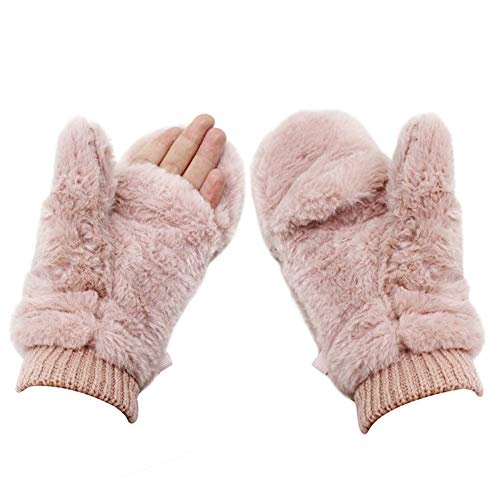 Orityle Eilova Unisex Winter Fluffy Gloves Mittens Windproof Fleece Plush Gloves with Warm Mitten Cover for Women Girls Boys - Image 1