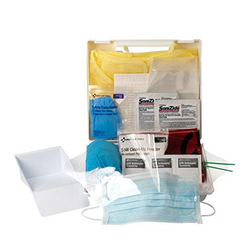 411oNK-WCrL.jpg First Aid Only 214-U/FAO Body Fluid Clean Up Kit, 23-Piece Blood Pathogen Clean Up Kit in Plastic Case - Image 1