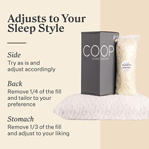 Coop Home Goods Original Loft Pillow Queen Size Bed Pillows for Sleeping - Adjustable Cross Cut Memory Foam Pillows - Medium Firm Back, Stomach and Side Sleeper Pillow - CertiPUR-US/GREENGUARD Gold - Image 4