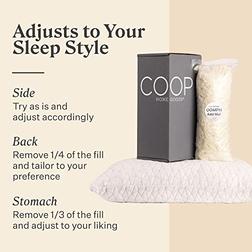 Coop Home Goods Original Loft Pillow Queen Size Bed Pillows for Sleeping - Adjustable Cross Cut Memory Foam Pillows - Medium Firm Back, Stomach and Side Sleeper Pillow - CertiPUR-US/GREENGUARD Gold - Image 4