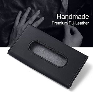 HZAZF Car Tissue Holder, [Upgraded Version] Hanging Tissue Holder for Car, Premium PU Leather Car Tissue Holder Visor for Universal Auto, Easy Use (Black) - Image 7