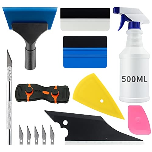 YXGOOD 9 Pcs Vehicle Car Window Tint Application Tools Kit Glass Protective Film Installing Tool Car Window Film Squeegee Auto Vinyl Wrap Installation Kit Squeegee for Vinyl (9) - Image 1