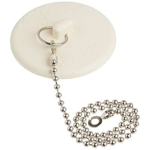Danco Rubber Tub Stopper with Chain, White (80783) - Image 1