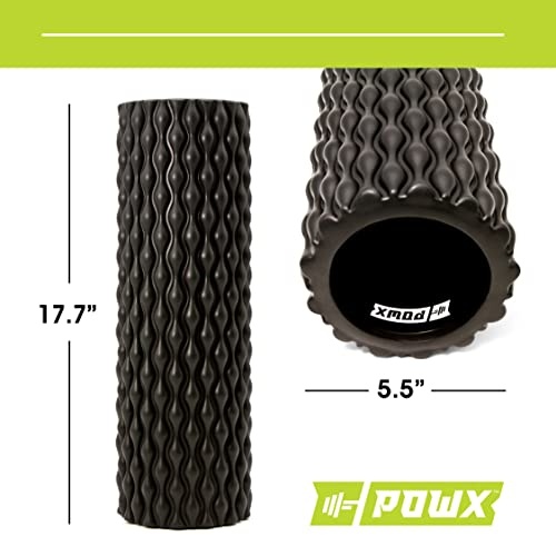 Textured Foam Rollers for Muscle Massage – High-Density Back Foam Roller for Back Pain Relief & Muscle Recovery in Legs & Arms – Hollow Foam Roller for Muscle Exercises by PowX 5.5x17.7 in. (Black) - Image 7