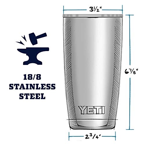 YETI Rambler 20 oz Tumbler, Stainless Steel, Vacuum Insulated with MagSlider Lid, Navy - Image 7