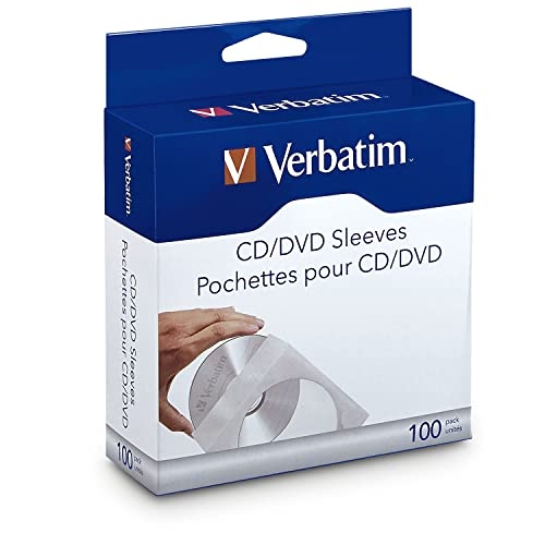 Verbatim CD/DVD Paper Sleeves-with Clear Window 100pk - Image 1