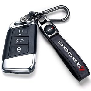 Genuine Leather car Keychain Suitable for Dodge Challenger Dakota Charger SRT Avenger Durango Caravan Key Ring Lanyard Accessories Key Chain Keyring Business Gift Birthday Present - Image 5