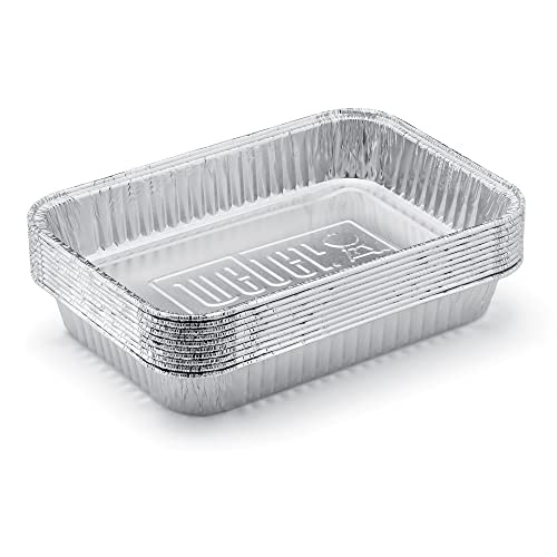 Weber Aluminum Drip Pans, 5 x 1.4 x 7.5 Inches, Set of 10 - Image 1
