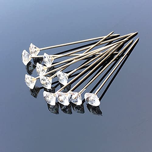 100pcs Corsage Boutonniere Pins 2 Inch Bouquet Flower Floral Diamond Rhinestones Pins Crystal Head Clear Straight Pins for Wedding Bridal Hair Accessories Jewelry Decoration DIY Craft Sewing - Image 7