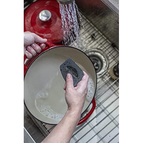 Lodge Pan Scrapers. Handheld Polycarbonate Cast Iron Pan Cleaners. (2-Pack. Red/Black) - Image 4
