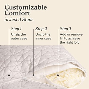 Coop Home Goods Original Loft Pillow Queen Size Bed Pillows for Sleeping - Adjustable Cross Cut Memory Foam Pillows - Medium Firm Back, Stomach and Side Sleeper Pillow - CertiPUR-US/GREENGUARD Gold - Image 3
