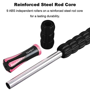 Yansyi Muscle Roller Stick for Athletes - Body Massage Roller Stick - Release Myofascial Trigger Points Reduce Muscle Soreness Tightness Leg Cramps & Back Pain for Physical Therapy & Recovery (Pink) - Image 3