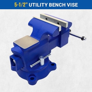 Yost Vises 455 Combination Vise | 5.5 Inch Jaw Width Heavy-Duty Utility Pipe and Bench Vise |Secure Grip with Swivel Base| Made with Cast Iron and Steel U Channel Bar | Blue - Image 6