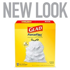 Glad® ForceFlex Tall Kitchen Drawstring Trash Bags, 13 Gallon, Unscented, 120 Count. - Image 17