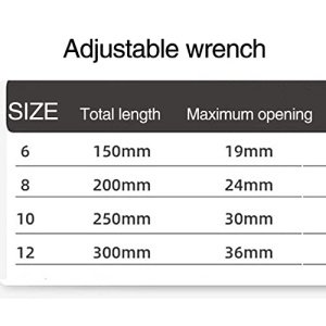 6 8 10 12 Inch Silver Adjustable Wrench, 20-40 mm Wide Jaw Opening, Drop Forged Steel Heat Treated Chrome-plated, Professional Garage DIY Classic Proto Tools (12 Inch) - Image 8