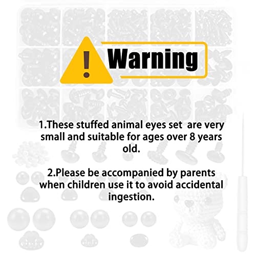 Safety Eyes and Noses, 462Pcs Black Plastic Stuffed Crochet Eyes with Washers for Crafts - Image 2