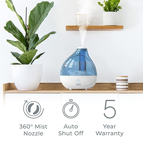 Pure Enrichment® MistAire™ Ultrasonic Cool Mist Humidifier - Quiet Air Humidifier for Bedroom, Nursery, Office, & Indoor Plants - Lasts Up To 25 Hours, 360° Rotation Nozzle, Auto Shut-Off, Night Light - Image 4