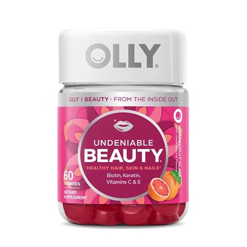 OLLY Undeniable Beauty Gummy, For Hair, Skin, Nails, Biotin, Vitamin C, Keratin, Chewable Supplement, Grapefruit, 30 Day Supply - 60 Count - Image 1