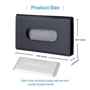 HZAZF Car Tissue Holder, [Upgraded Version] Hanging Tissue Holder for Car, Premium PU Leather Car Tissue Holder Visor for Universal Auto, Easy Use (Black) - Image 5