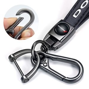Genuine Leather car Keychain Suitable for Dodge Challenger Dakota Charger SRT Avenger Durango Caravan Key Ring Lanyard Accessories Key Chain Keyring Business Gift Birthday Present - Image 4