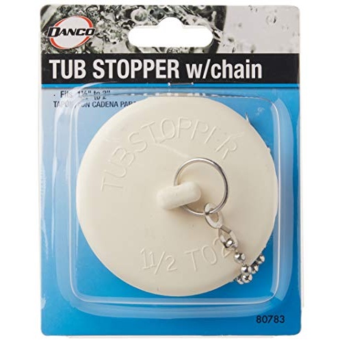 Danco Rubber Tub Stopper with Chain, White (80783) - Image 4