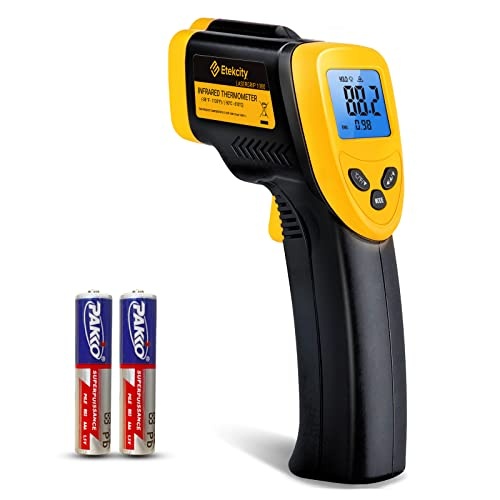 Etekcity Infrared Thermometer Gun 1080, Pizza Oven Accessories, Laser Food Meat Pool Surface Thermometer, Temperature Temp Gun for Cooking, Griddle Hvac Tools, -58°F to 1130°F, Yellow - Image 1