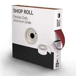 VSM Abrasives Shop Roll, 1 inch x 50 Yard, 80 Grit (Medium), Aluminum Oxide Abrasive Cloth Roll, F Weight Flexible Cotton Backing, Red and Brown Color, for Multifaceted Grinding Tasks