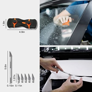 YXGOOD 9 Pcs Vehicle Car Window Tint Application Tools Kit Glass Protective Film Installing Tool Car Window Film Squeegee Auto Vinyl Wrap Installation Kit Squeegee for Vinyl (9) - Image 6